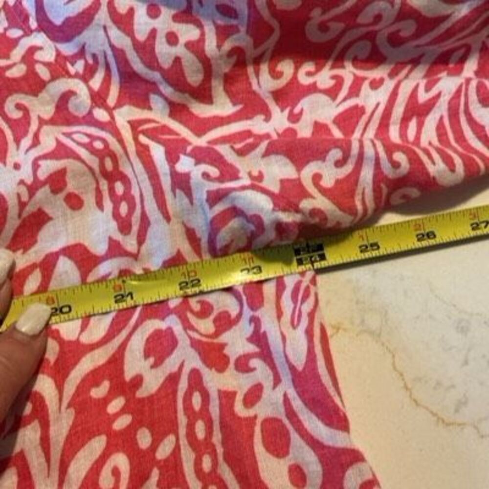 Charter Club 100% Linen Button Down Top Sz 18W Pink White